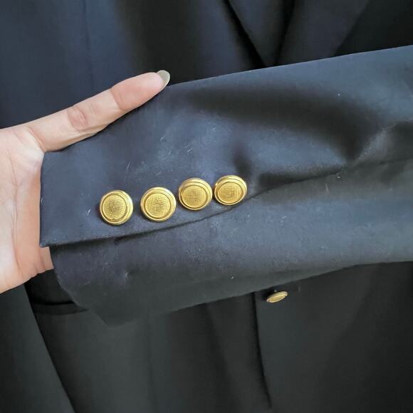 HART SCHAFFNER & MARX Navy Blazer Men's 44R USA Gold Button Sport Coat Jacket - Picture 4 of 6